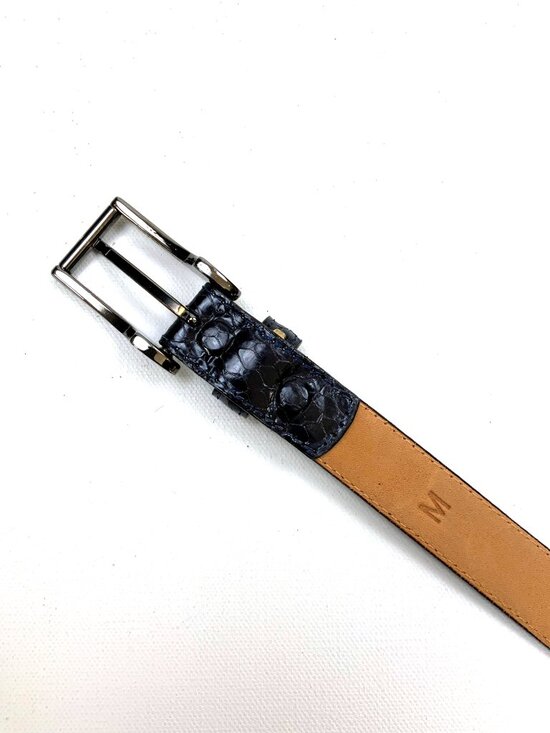Genuine Snake Skin Black Belt from The Worth Collection Sz M main image 6